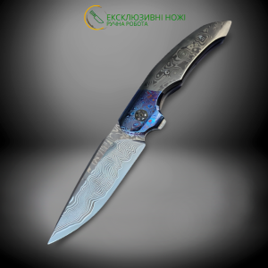 RAPTOR S125V авторський складаний ніж ручної роботи GRYFON KNIVES, сталь CPM S125V в обкладках з нерждамаску, 65 HRC